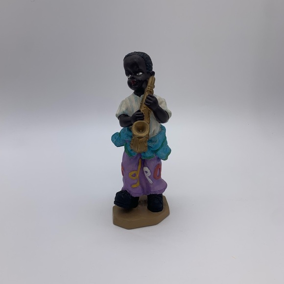 Jay Imports Jumbo African American Saxophone Musician Boy Figurine Sculpture 8” - Picture 1 of 11